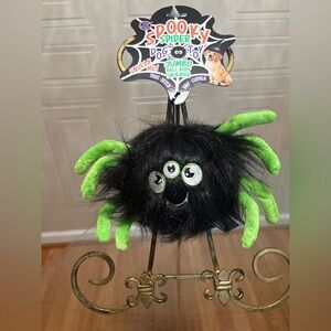 Bow Wow Pet ~ Halloween Spooky Spider -  Loud Squeaky Dog Toy 8” Long Ball Body
